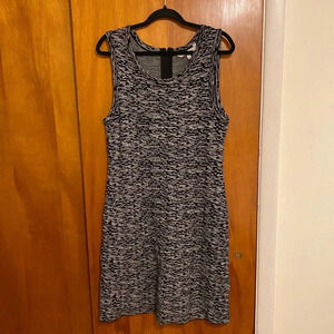41 Hawthorn Black and Gray Abstract Knit Sleeveless Sheath Dress, Women’s Size L